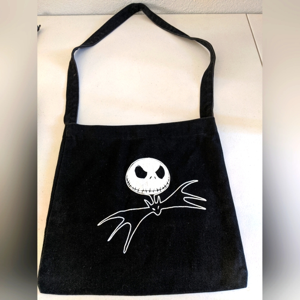 Halloween Vintage Rare Black Tote Book Bag Nightmare Before Christmas